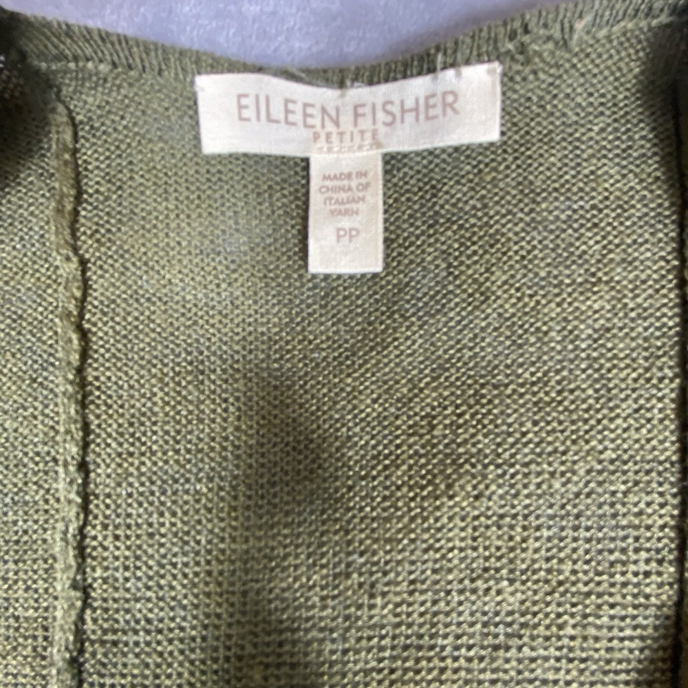 Eileen Fisher‎ Cardigan Linen Silk Habutai Small Petite Open Draped Cascading - Picture 7 of 11